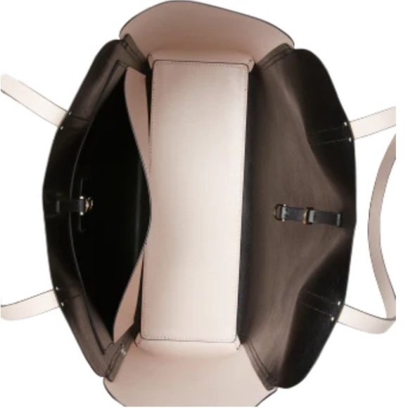 Kate Spade New York Magnolia Street Double Pocket Pink/ Black Tote Bag - Picture 5 of 14